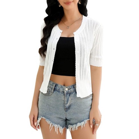 Cropped summer cardigan best sale