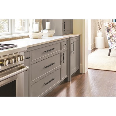 Modern 8-inch Black Bronze and Satin Nickel Cabinet Bar Pull