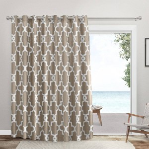 108"x84" Ironwork Sateen Woven Room Darkening Blackout Grommet Top Curtain Panel Patio - Exclusive Hom - 1 of 4