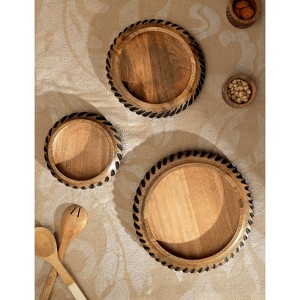 Dannel Handmade Wooden Bowl with Black Filler - 1 of 4