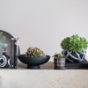Storied Home Terra-cotta Planter with Saucer & Grid Pattern, Black (Holds 3" Pot) - 3 of 4