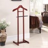 Proman Products Lancaster Suit Valet Stand VL16141 with Tray, Contour Hanger, Trouser Bar, 17" W x 12" D x 42" H, Mahogany - 2 of 4
