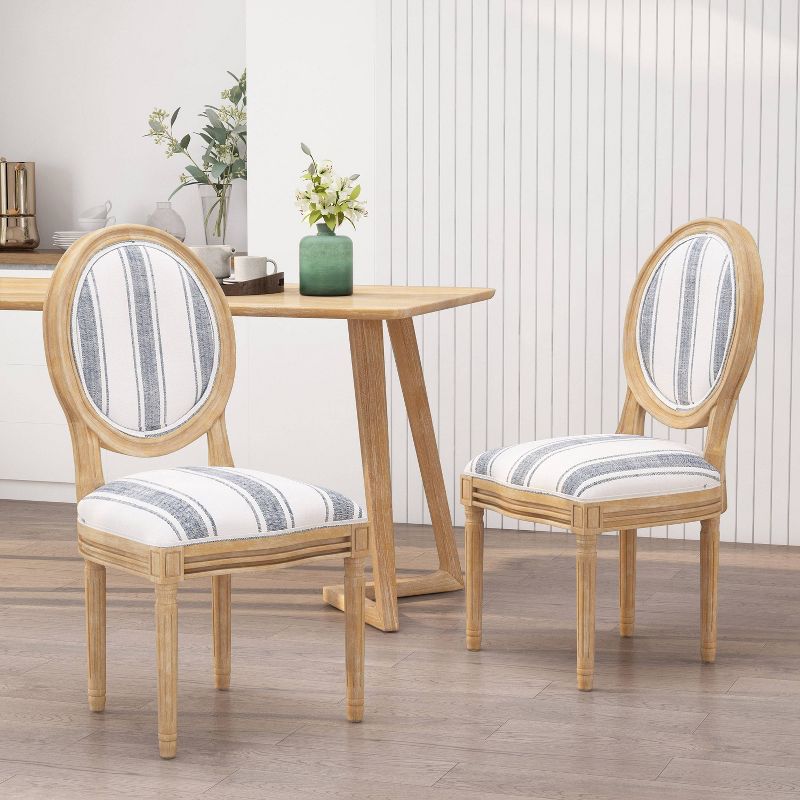 Set of 2 Phinnaeus French Country Fabric Dining Chairs - Christopher Knight Home, 3 of 10