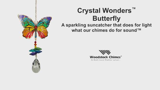 Woodstock Crystal Suncatchers, Crystal Wonders Butterfly, Crystal Wind Chimes For Inside, Office, Kitchen, Living Room Décor, 5"L, 2 of 8, play video