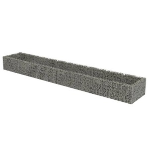vidaXL Gabion Planter, Galvanized Steel, Large Outdoor Raised Bed for Garden or Patio, High Load Capacity, Sturdy and Weather-Resistant, Silver - 1 of 4