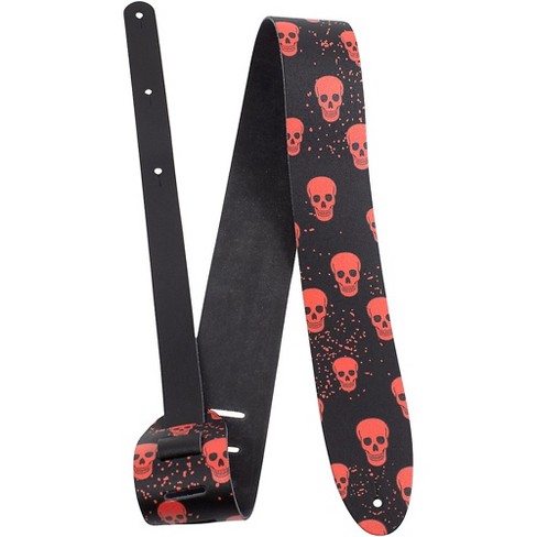 Perri's Direct to Leather Red Skulls Guitar Strap 2.5 in. - image 1 of 3