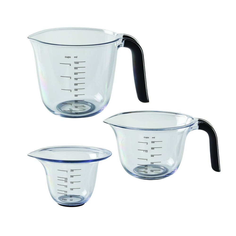 KitchenAid Set of 3 Measuring Cups: Plastic, Dishwasher-Safe, Easy-Pour Spout, 2, 1, & 4-Cup Stackable Design