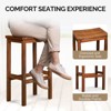 Karl Home | 28.5-Inch Solid Wood Outdoor Bar Stools Set of 2 - 3 of 4