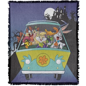 Wb 100th Looney Tunes Scooby-Doo Van Blanket 50"x60" Woven Tapestry - 1 of 4
