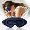 3D Deep Contoured Zero Pressure Sleep Eye Mask for Men and Women, Blackout Blindfold with Adjustable Strap for Travel, Home, Nap , Blue - 2 of 4