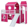 NicBex Twin Size Bunk Bed Castle Shape Loft Bed Pine Bed Frame with Movable Tower, Tent, Slide, Ladder and Guardrail, No Box Spring Required - 3 of 4