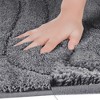 Unique Bargains Microfiber Bathroom Floor Geometry Absorbent Non-Slip Washable Mats 2 Pcs - 3 of 4