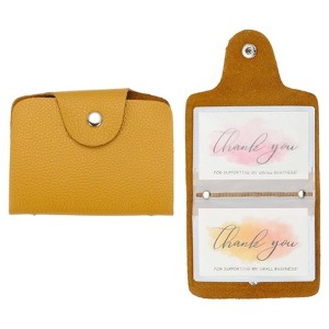 Unique Bargains Leather Slim ID Card Business Card Holder Wallets with 24 Slots 4" x 3" 2 Pcs - 1 of 4