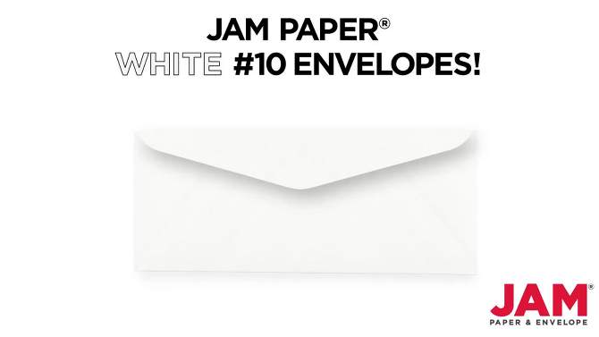 JAM Paper 50pk #10 Business Envelopes - 4 1/8 x 9 1/2 - White, 2 of 4, play video