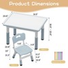 Kids Table and Chair Set, Height Adjustable Toddler Table and 4 Chairs Set for Ages 2-10, Non-Slip Legs, Children Activity Table - 3 of 4