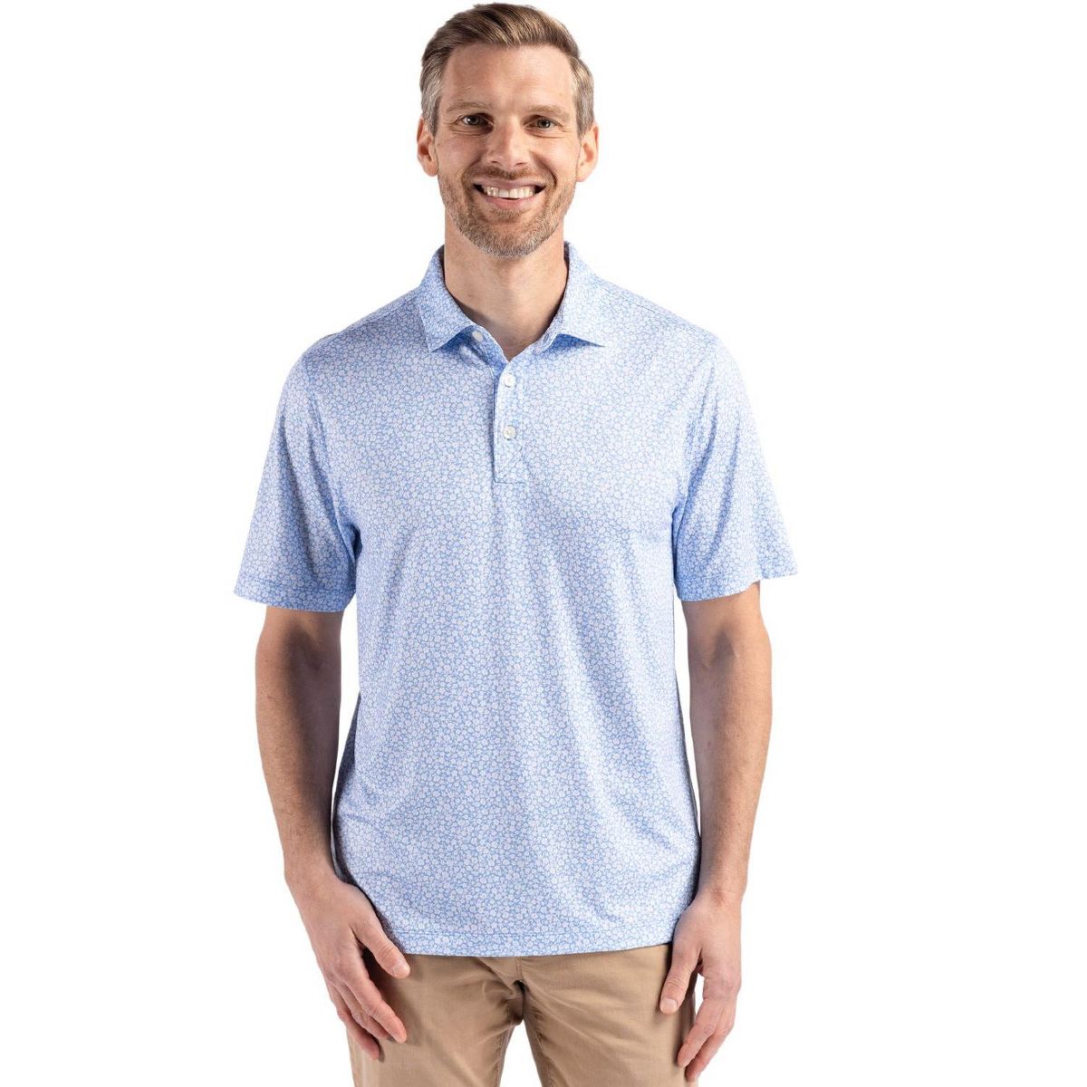 Cutter & Buck Pike Eco Flora Print Recycled Mens Big & Tall Polo