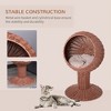 Munora Elevated Cat Bed, Rotatable Egg Chair Pod with Thick Cushion, Natural Mat Grass Woven Kitty House, Brown - 4 of 4