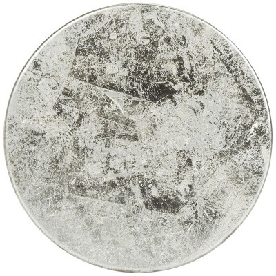 Transitional Blue and Silver Metal Counter Stool 24"