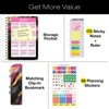 HARDCOVER 2026 Planner, 5.5"x8": 14 Months (Nov 2025-Dec 2026), Daily/Weekly/Monthly,  Bookmark, Pocket Folder w Sticky Notes (Dark Gold Marble) - 2 of 4