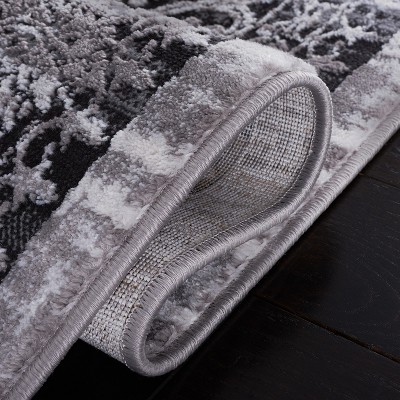 Amelia Charcoal Synthetic Low Pile Area Rug