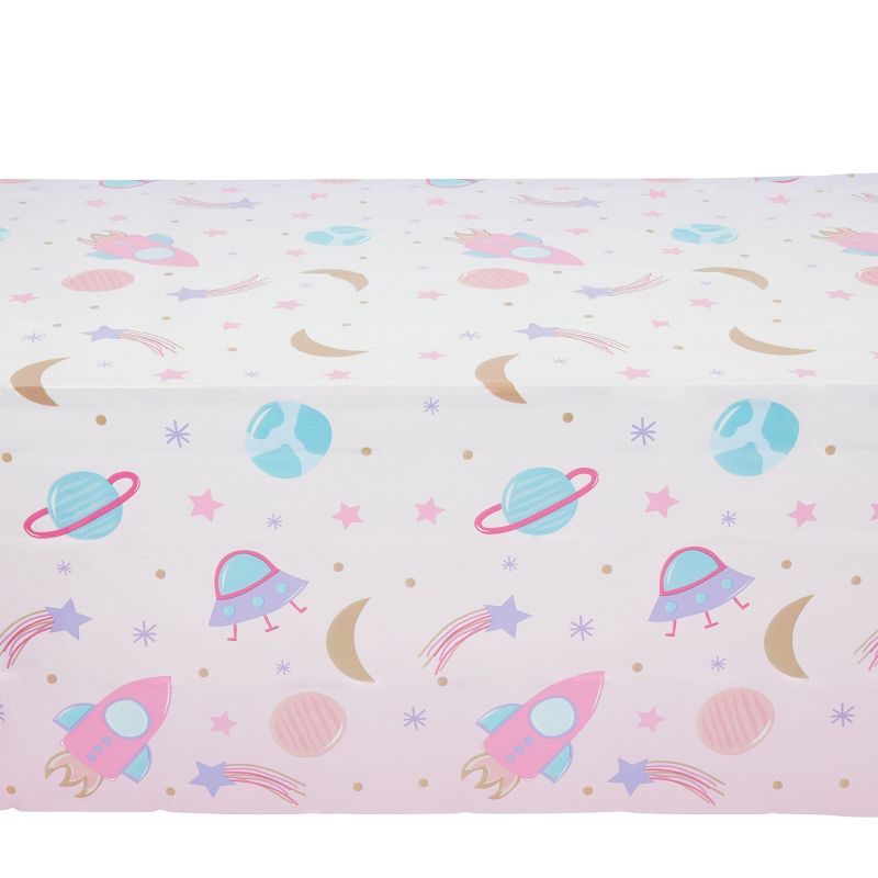 Blue Panda 3 Pack Pink Disposable Tablecloth Covers for Space Themed Party Supplies for Kids Birthday, 54 x 108 In, 4 of 6