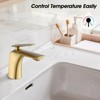 ChicFurnit Bathroom Sink Faucet Single Handle Faucet with Pop Up Drain and Water Supply Hose for Trendy Bathrooms, Gold, 11.5"*8.9"*3" - 2 of 4
