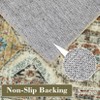 Washable Area Rug Non Slip - Low Pile Vintage Faux Wool Soft Rug, Machine Washable Foldable Distressed Floral Accent Carpet for Living Room - 3 of 4