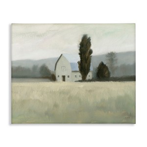 Stupell Industries Farmside Landscape White Barn Green Meadow Canvas Art - 1 of 4