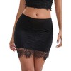 INSPIRE CHIC Women's Anti-Static Above Knee Half Slip Solid Regular Fit Lace Short Under Dresses - 4 of 4