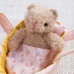 Manhattan Toy Moppettes Bea Bear Stuffed Animal Nurturing Playset with Bear Plush Toy, Fabric Bassinet, Blanket & Pillow