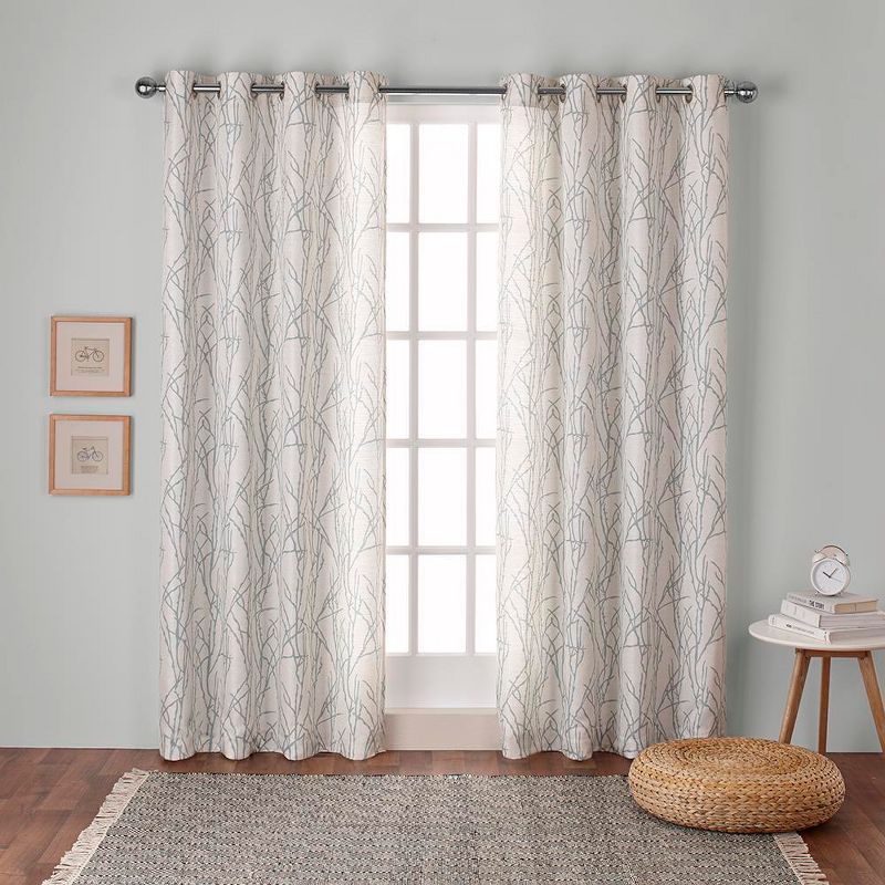 Branches Linen Blend Grommet Top Window Curtain Panel Pair - Exclusive Home&#153;, 1 of 14