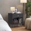 Small Bedside Table with Drawer - Nightstand, Elegant Nightstand Doubles as a Small Bedside Table with Drawer Open Compartment - 4 of 4