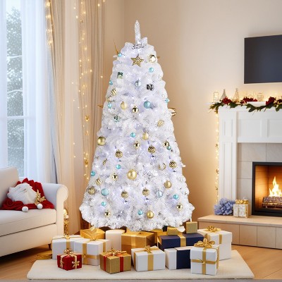 Resenkos 6ft 845 Branches Hanging Tree Structure PVC Material 8 Modes With Remote Control Christmas Tree White