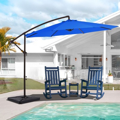 Hyleory Beeram 10FT Round Cantilever Umbrella with Counterweight