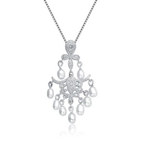 Guili Sterling Silver Cubic Zirconia Mini Chandelier Necklace - 1 of 2
