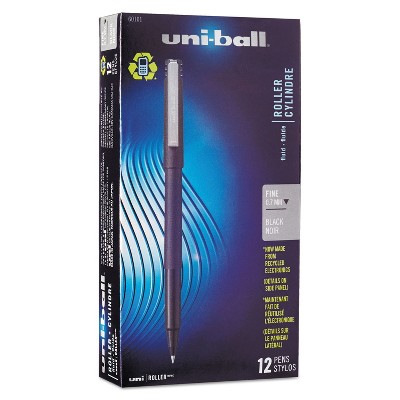 uni-ball Roller Ball Stick Dye-Based Pen Black Ink Fine Dozen 60101