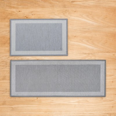 Great Bay Home Border Designed Washable 2 Pack Accent Rugs