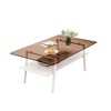 Sapphtopaz Coffee Table Rectangle Center Dining Table with Tempered Glass Tabletop and 2-Layer Storage Rack for Living Room, Apartment - 2 of 4