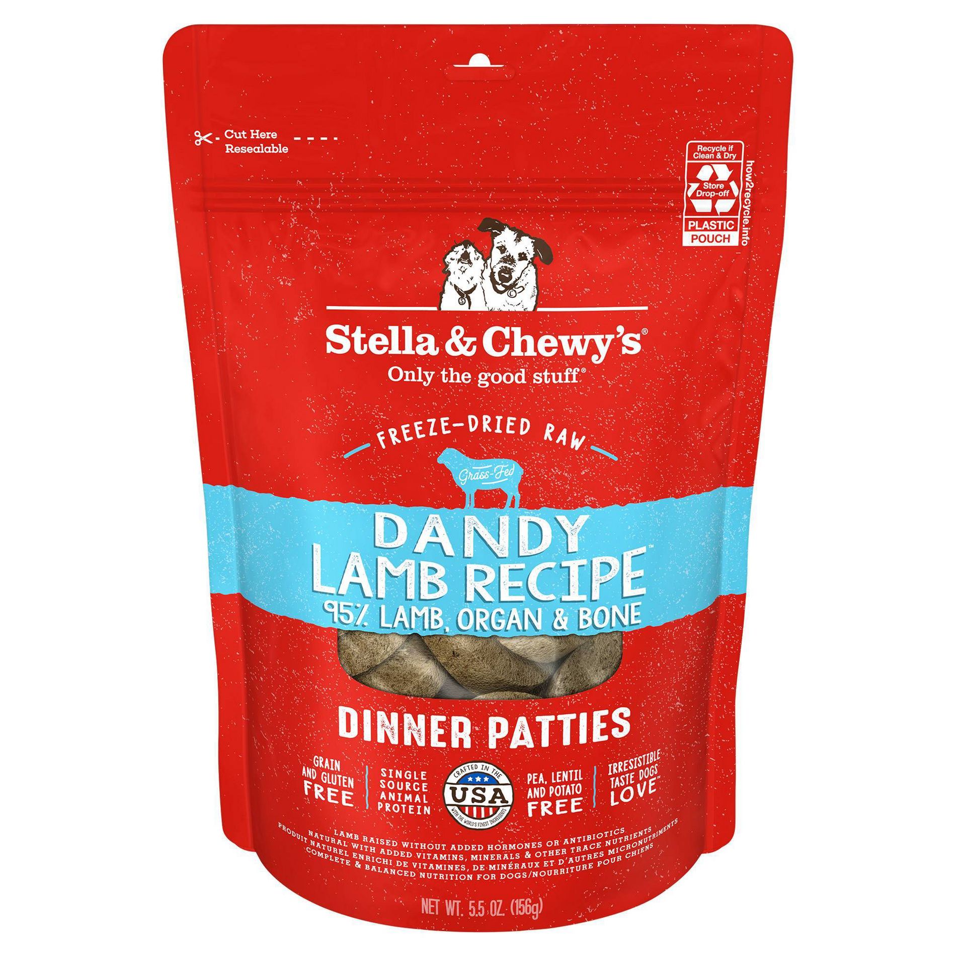 Stella & Chewy's Lamb Flavor Freeze-Dried Patties Dry Dog Food - 5.5oz