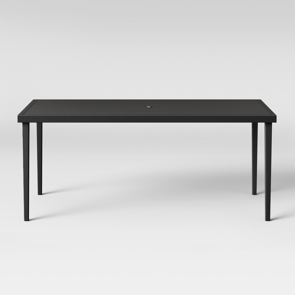 Fairmont Rectangle Steel Patio Dining Table Black Threshold