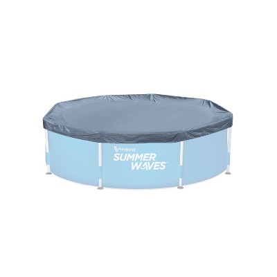 Summer Waves P521000F0 10 Foot Wide Diameter Active Frame Above Ground Round Debris Dirt Insect Pool Cover, Grey (Cover Only)