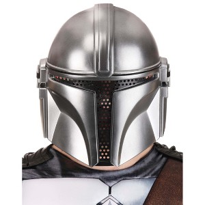 HalloweenCostumes.com One Size Fits Most   The Mandalorian Half Mask for Adults, Black/Gray - 1 of 4