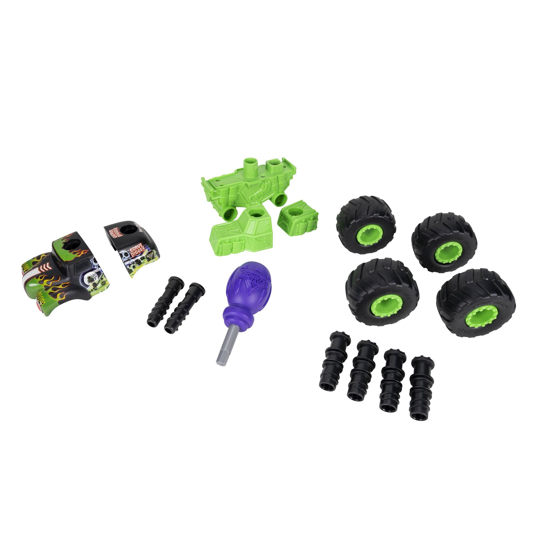 Monster Jam Vehicles 5" Monstruction Truck Grave Digger Toy Vehicle