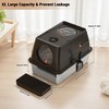 Enclosed Metal Litter Box with Lid,  Large  Metal Litter Box for Cats, Covered Dog Proof Litter Box 8'' Deep，Removable Top and Litter Scooper - 2 of 4