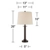 360 Lighting Rockford 26" High Farmhouse Rustic Table Lamps Set of 2 USB Port Brown Bronze Finish Metal White Shade Living Room Charging Bedroom - 4 of 4