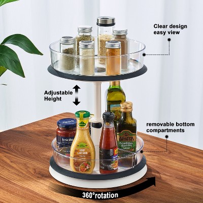 Sorbus 2-Tier Clear Lazy Susan Turntable Organizer - Rotating Spice Rack with Non-Slip Base for Kitchen Cabinet, Pantry, Countertop Storage — фото 6