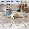 Washable Rugs for Bathroom Floral Kitchen Rug Neutral Scalloped Carpet, Non-Slip Hallway Rug Stain Resistant Modern Low-Pile Carpet - 4 of 4