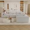 118.2" Corduroy Cloud Feather-filled L-Shaped Sectional Sofa with Deep Seat, Double-Layer Design, Removable Cushions, No Assembly, and DIY Combination - 2 of 4