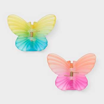 Girls' 2pk Claw Clips Butterfly Shape - Cat & Jack™