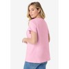 Roaman's Women's Plus Size V Neck Pintuck Tee - 3 of 4